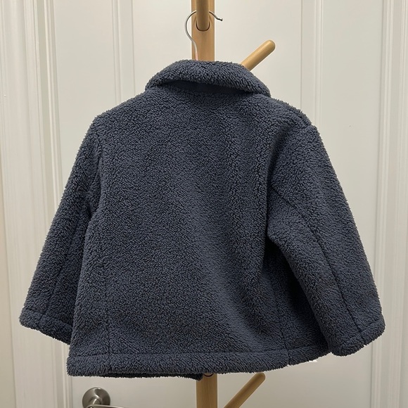 [KID] UNIQLO Soft Fleece Gray Jacket Super Warm Unisex - Picture 4 of 6